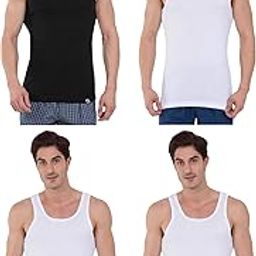Men U Neck Sleeveless Racer Back Regular Fit Vest - Pack Of 4 (#9922_Colorcode146_Large), Assorted-image-29