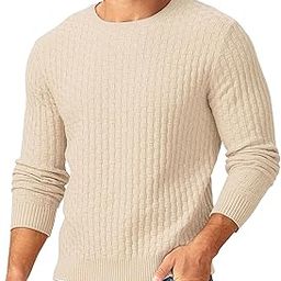 Men's Crewneck Lightweight Slim Sweater Casual Structured Knit Soft Pullover Classic Cable Knitted Sweatshirt-image-29