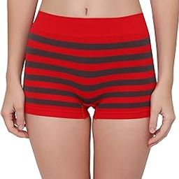Women's Spandex Seamless No Panty Lines Boyshort Panty,Free Size,Red-image-8