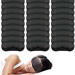 Eye Mask Sleep Masks Sleeping Mask Blindfold Eye Cover Team Building Games Party with Nose Pad and Adjustable Strap for Women Men Kids 4 Layers Black Pack of 30-image-13
