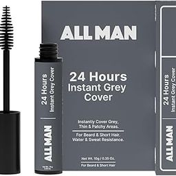 24-Hours Instant Grey Cover, Temporarily Cover Grey Hair, Sweat & Waterproof | Beard & Short Hair | Natural Black | 10g-14