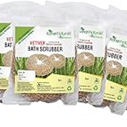 Vetiver (Ramacham) Bath Scrubber, Pack of 8 - Natural, Handwoven Loofah-image-24