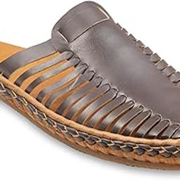 Men’s Rockford Slip On Kolhapuri Bantu Terracotta Leather (TC) Handmade Mules Flats | Soft & Comfortable Leather Woven Mules Fashion Casual Slides for Indoor/Outdoor-picture-52