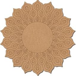 Cliths Pre Marked Peacock Feather Rangoli DIY Kit Cutouts for Diwali Decor Craft Set for Home, Wall & Festival Decoration(Pack of Single Piece)-image-2