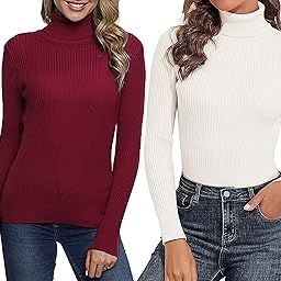 Turtle Neck Highneck Woolen Sweater for Adult Girls and Women | Woolen Highneck Plain Pullover top | highnecktop for Ladies (Maroon, White)-image-88