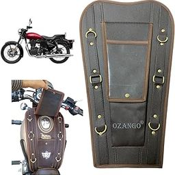 OZANGO Bike Waterproof Artificial Leather Material Petrol Tank Cover/Tank Bag Brown & Brown Lining Compatible with RE Bullet Electra 350cc-image-108
