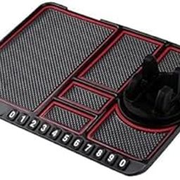 PALRIN Multipurpose Anti-Slip Car Phone Holder Dashboard Mat and Phone Holder Mount | Non-Slip Silicone Mat for Car Interior Dashboard Accessories- Black-image-65