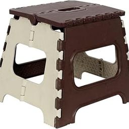 IOGUE 12 Inch Super Strong Folding Step Stool to Support Adults and Safe Enough for Kids. Opens Easy with One Flip. Great for Kitchen, Bathroom, Bedroom, Kids or Adults (Brown).-picture-18