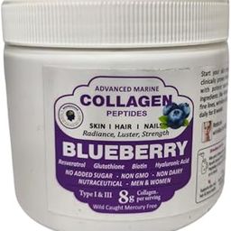 Advanced Marine Collagen Peptides – Blueberry Flavor | 8g Collagen per Serving | With Biotin, Glutathione, Resveratrol & Hyaluronic Acid | No Sugar, Non-GMO | For Skin, Hair & Nails | Men & Women-13