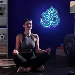 Homelyarts Om Led Neon Light, Office, Pooja Room, Mandir Decoration, Home Decor, Kids Room, Decoration, Yoga Room, Meditation Room, Living Room (Icy Blue)-image-20