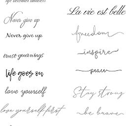 Simply Inked Motivational Quotes Bundle Semi Permanent Tattoo, Designet Tattoo for All, Size: 5 x 5 inch-10