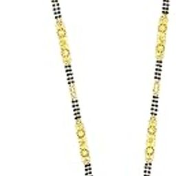 COLOUR OUR DREAMS Traditional Gold Plated Mangalsutra Pendant with 3 Line Black Beads Chain mangalsutra for Women-30