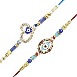 Combo Pack of 2 Rakhis Evil EyeDesigner Set With Pack of Roli-chawal n Rakshabandhan Greetings Card, Kids Rakhi-25027-picture-31