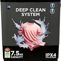 Midea 7.5 KG Semi Automatic Top Loading Washing Machine, Rust proof Body with 1300 RPM (MWMSA075GPG, Black Grey)-picture-9