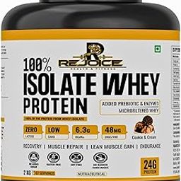 Rejoice 100% Isolate Whey Protein - Cookies & Cream - 2kg, 67 Servings, 24g Protein per Scoop | Lactose-Free | No Sugar | Gluten-Free | Muscle Gain & Recovery Supplement-image-23