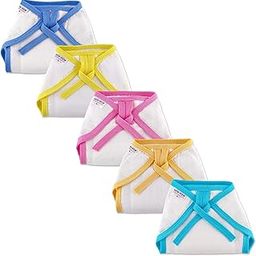 pom-pom SWEET HEARTS Tie up Nappy For Babies, Reusable, Washable Soft Muslin Cotton Nappy/Langot for New Born Baby | Gentle on Baby Skin | Helps in Potty Training | 6-9 months | Pack of 5 | WCP-image-43