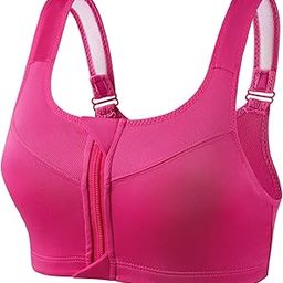 Polyamide Women's Medium Impact Padded Front Zip Racerback Sports Bra With Adjustable Strap-picture-3