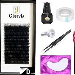 Gleevia EyeLash Extension Kit for Beginners, Professional 0.07-D8mm Classic Stable Curl Practice Kit with Eye Lashes Glue and Accessories for Eyelash Extensions (Combo Pack)-17