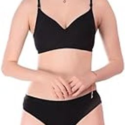 Women Cotton Blend Bra and Panty Combo Set (Maroon)-picture-39
