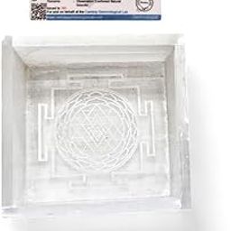 Natural Certified Selenite Box with Handcarved Shree Yantra – Crystal Charger for Your Crystal Jewelry and Healing Products (Size 3x3 inch) (Selenite Shree Yantra Box)-image-87