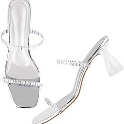 Comfortable Stylish Attractive Rhinestone Embellished Strap Stiletto Light Weight Trendy Chunky For Women & Girls-image-42