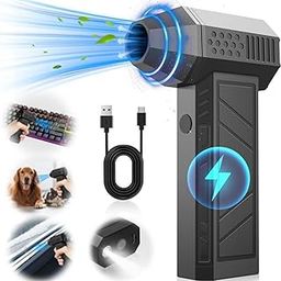 SHOPONIL Electric Air Duster Jet Fan with Flashlight, 130000RPM Compressed Air Duster, 3 Gear Adjustable Jet Dry Blower Turbo Fan can Reusable Can for Computer Keyboard,Outdoors,Car,Home-11