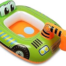 Toyshine Inflatable Excavator Theme Swimming Pool Tub Tube Water Play Centre Toy for Kids - 78 x 58 Cms-27