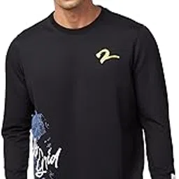 Spykar Men Black Blended Slim Fit Full Sleeve Round Neck Plain Sweatshirt-picture-30