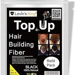 Tom Bull LK Levin's King ® Hair Building Fiber, Hair concealer Refill Pack Use For Caboki, Tom Bull, Toppik, Looks 21 etc.Black Color 25 Gram Pack of 1-picture-50