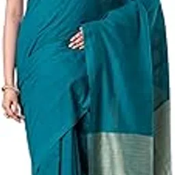 Handloom Soft Cotton Blend Saree for Women | Plain saree with Tassel Pallu | Includes Unstitched Blouse Piece-image-38
