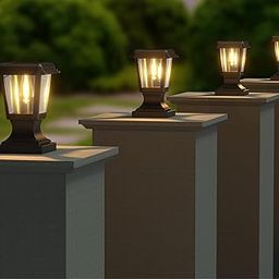 XERGY plastic Solar Pillar Lamp Lights, Dusk tp Dawn Solar Post Light with Pire Mount Base, Solar Pillar Lights Outdoor Waterproof for Garden, Yard, Landscape Pole, Outside Decorative Lamp-image-15