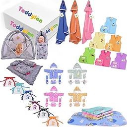 Toddylon 52 in 1 New Born Baby Complete Daily Essentials Items Combo | Newborn Baby Kit | Gifts Pack | Bedding Set | Infants Clothes | Hospital Kit (0-6 Months) Grey-image-88