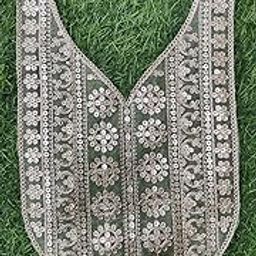 FASHIONKARI Golden Net Sequence Embroidery Neck Stiching Patch (Piece 1) (Design 1)-18