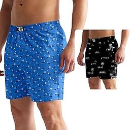 Men's Multicolor Cotton Blend Assorted Boxer Shorts| Regular Fit | Elasticated Waistband | Back Pocket | Mens Boxers|Pack of 2-image-62