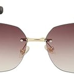 Gold with Brown toned Oversized Women Rimless Sunglass with UV Protected Lens-60