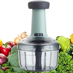 Triptool Manual Push Chopper 700ML | 6 Stainless Steel Blades for Easy Vegetable & Fruit Cutting | Onion, Tomato, Potato, Salad Chopper | Hand Press Cutter with Locking Design (700 ML)-1