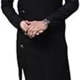 Men's Collection Ethnic Wear Pure Cotton Solid Regular Sherwani Kurta with Asymetrical CutSWC-CHK1206-BK2C-P-image-15