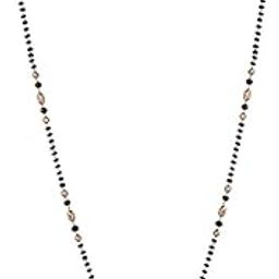 American Diamond Rose Gold Plated Designer Mangalsutra Pendant for Girls and Women (With Chain) (Style 3)-image-36