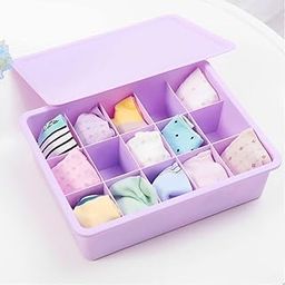Rexez Multipurpose 15 Grid Innerwear Underwear Socks Storage Organizer Plastic Box | Jewelry Storage Container With Cover for Men, Women, Bedroom, Wardrobe, Travelling etc | Pack of 1-image-57