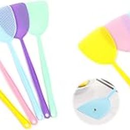 Supvox® 10PCS Fly Swatters Plastic 17.5 Inch Long Handle Strong Flexible Durable Grid for Kitchen Home-13