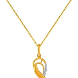 p.c. chandra jewellers 14k (585) Yellow Gold and American Diamond Pendant for Women-picture-15