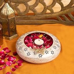 Butterfly Urli Bowl Decorative White Shaded Bowl for Floating Flowers & Candles Traditional Indian Décor Accent for Festive & Home Use-image-38