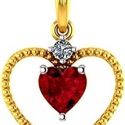 14kt (585) Yellow Gold Heart Shaped Pendant With A Mini Heart For Women & Girls - 0.47 Gram-image-27