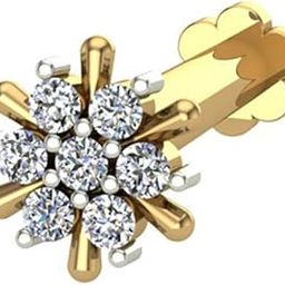 14k /18K Yellow/White/Rose Gold Diamond Nosepin (Screw) for Women and Girls-image-84
