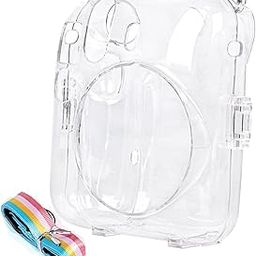 ZENKO Transparent Camera case Compatible with Fujifilm Instant Mini 12 - Mini 12 Camera case with Rainbow Strap-picture-2