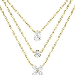 Latest Multilayer Three Layer Western Multi Shape Diamond Neckpiece Neck Chain Necklace for Women and Girls-image-30