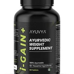Ayuvya i-Gain+ 90 Tablets | New & Improved Formula | Ayurvedic Weight Gainer for Digestion & Muscle Mass | 100% Natural for Men & Women-19