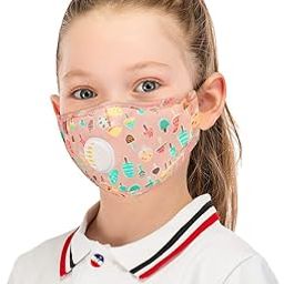 VRITRAZ Cotton Kids Children Pm 2.5 Washable And Reusable Anti Pollution Dust Face Mask With Replaceable Filter (Pinkfruit)-image-83