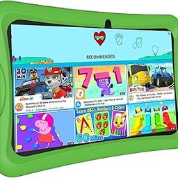 VNEIMQN Kids Tablet, 10.1 Inch Tablet for Kids 3-7 Years Old, Android 13, 4GB+64GB, Parental Control, 1280x800 HD Screen, WiFi, Green 8000mAh-7