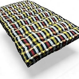 H B MSALA Soft Cotton Filled Reversible Multicolour Stuffed Foldable Quilt Mattress | Gadda Multicolor Mattress (Box) (5 x 6, Queen)-image-32